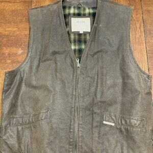 Motorcycle - Brown Leather Vest- Size Medium